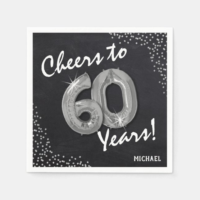 Cheers to the 60 Years! 60th Birthday Napkin (Front)