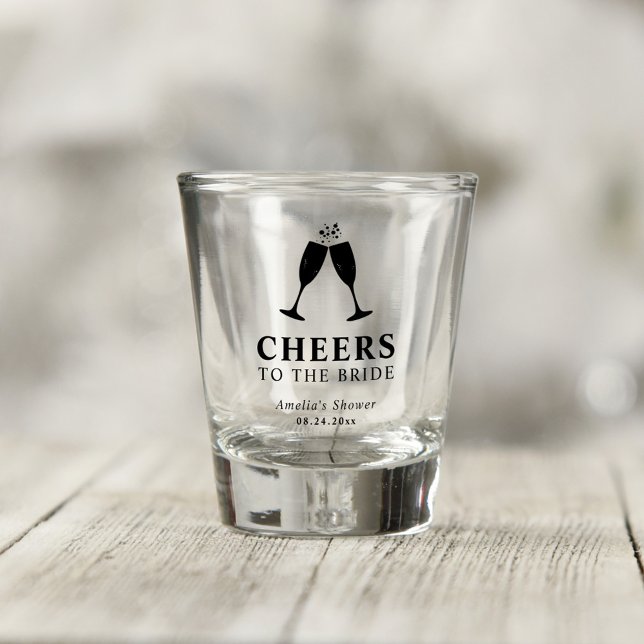 Cheers to the Bride Brunch & Bubbly Bridal Shower Shot Glass (Creator Uploaded)