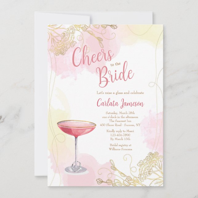 Cheers to the Bride Invitation (Front)