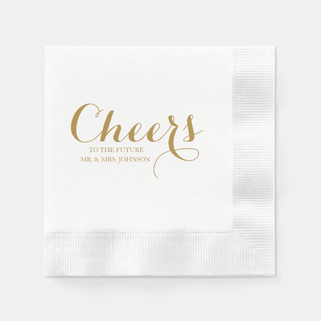 Cheers to the future mr & mrs wedding napkin (Front)