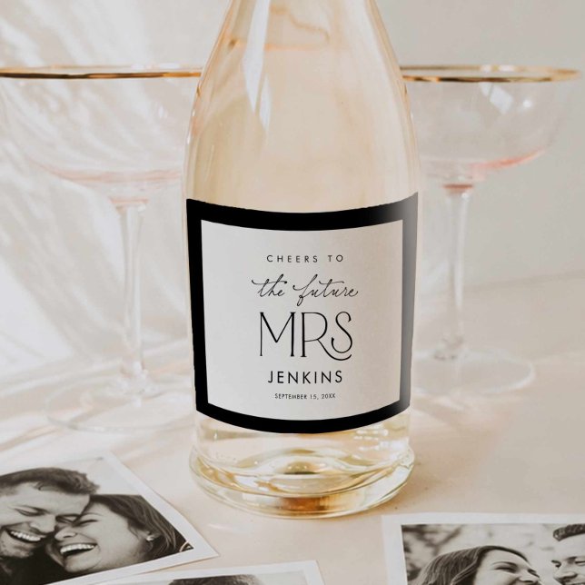 Cheers to the Future Mrs Bridal Shower Wine Label (Elegant The Future Mrs Bridal Shower Wine Label)