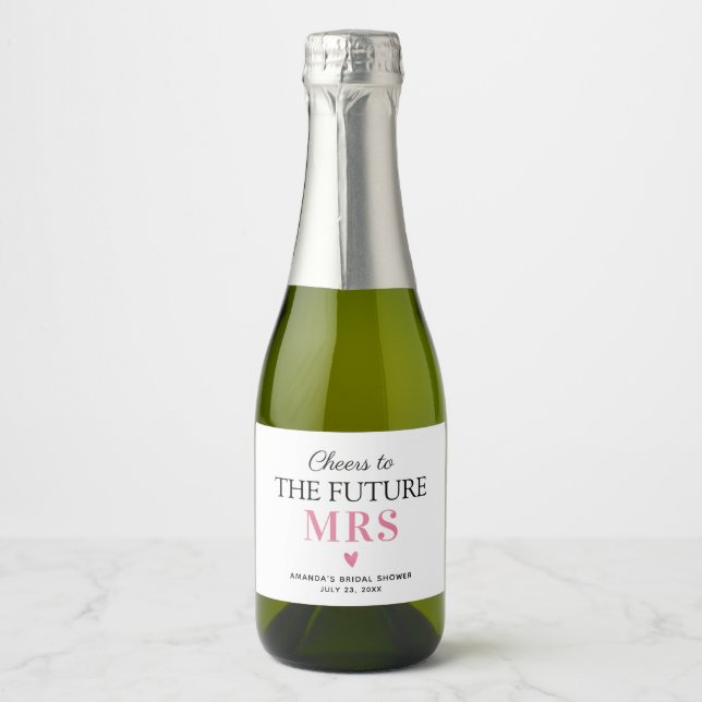 Cheers to the future Mrs Sparkling Wine Label (Front)