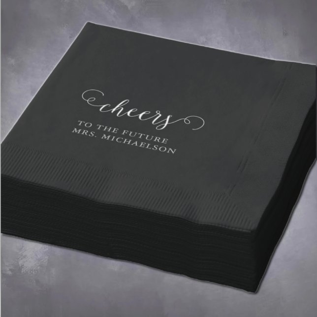 Cheers To The Future Mrs. Wedding Event Foil Napkins (Creator Uploaded)