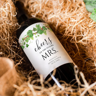 Cheers To The Future Mrs. Wine Bridal Shower Wine Label