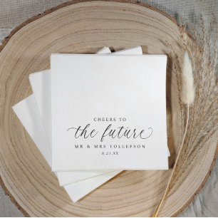 Cheers to the Future Wedding Engagement or Shower Napkin