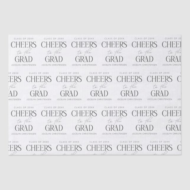 Cheers to the Grad Custom Name Year Graduation Tissue Paper (Front)