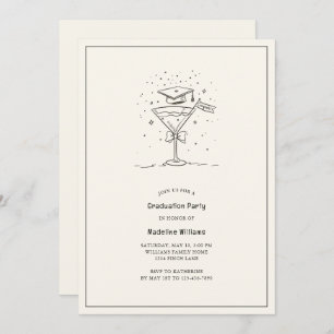 Cheers to the Grad Martini Graduation Party  Invitation