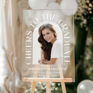 Cheers to the Graduate Arch Photo Graduation Party Acrylic Sign