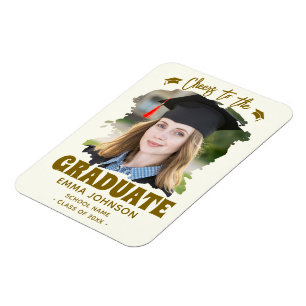 Cheers to the Graduate Custom Photo Name Family Magnet