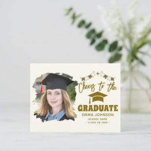 Cheers to the Graduate Custom Photo Name Family Postcard