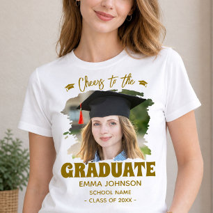 Cheers to the Graduate Custom Photo Name Family T-Shirt