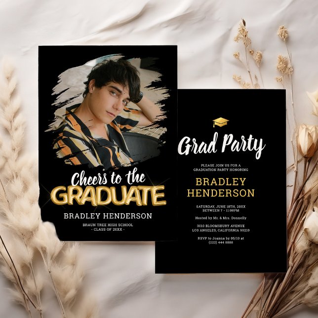 Cheers to the Graduate Photo Graduation Invitation (Creator Uploaded)