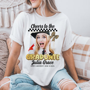 Cheers to the Graduate White Custom Photo T-Shirt