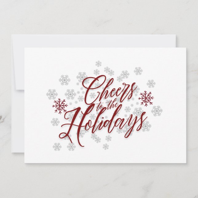 Cheers to the Holidays - Elegant Christmas Card (Front)