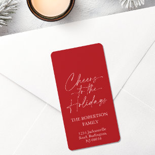 Cheers to the Holidays Festive Label