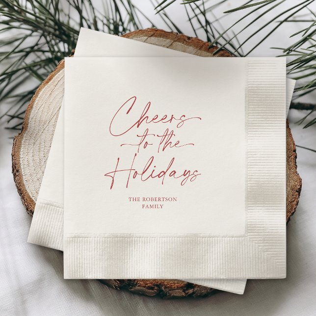 Cheers to the Holidays Festive Napkin (Creator Uploaded)