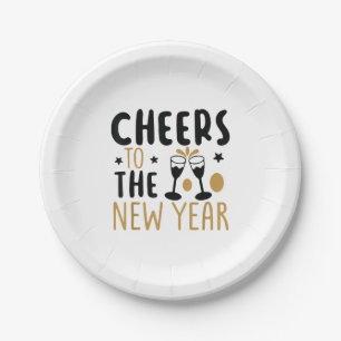 Cheers To The New Year 2025 Countdown Wine Drinkin Paper Plate