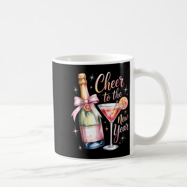 Cheers To The New Year 2026 Champagne New Years Ev Coffee Mug (Right)