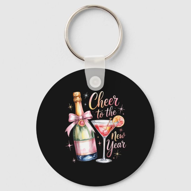 Cheers To The New Year 2026 Champagne New Years Ev Key Ring (Front)