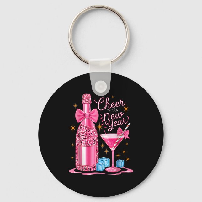 Cheers To The New Year 2026 Champagne New Years Ev Key Ring (Front)