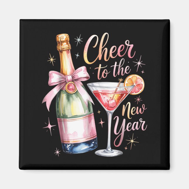 Cheers To The New Year 2026 Champagne New Years Ev Magnet (Front)