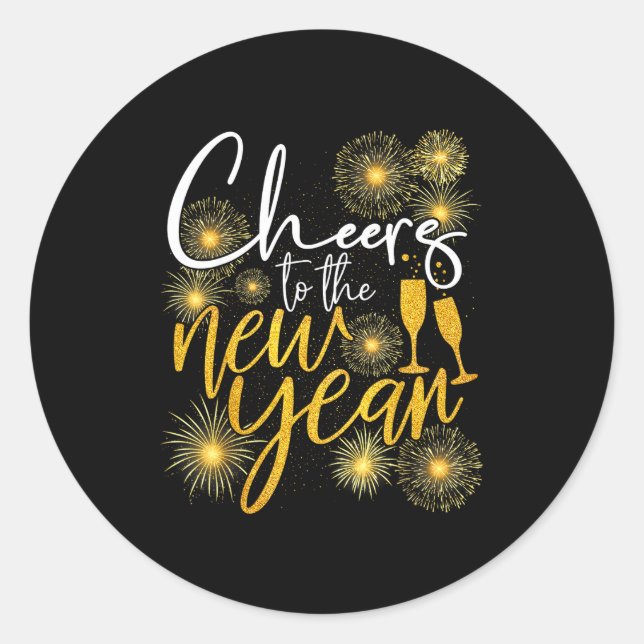 Cheers To The New Year 2026 Firework Happy New Yea Classic Round Sticker (Front)