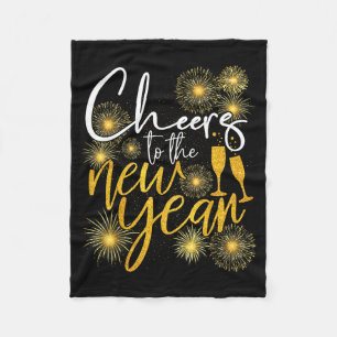 Cheers To The New Year 2026 Firework Happy New Yea Fleece Blanket