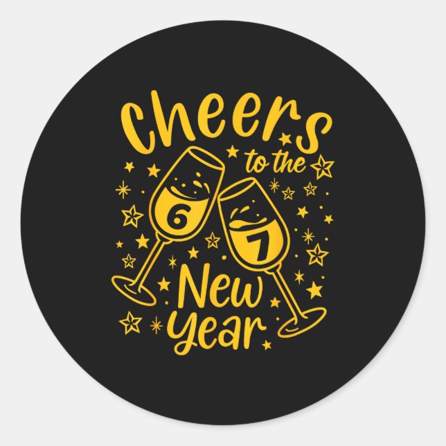 Cheers To The New Year 2026 Funny 67 Meme New Year Classic Round Sticker (Front)