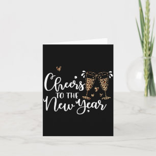 Cheers To The New Year 2026 Leopard Champagne Happ Card