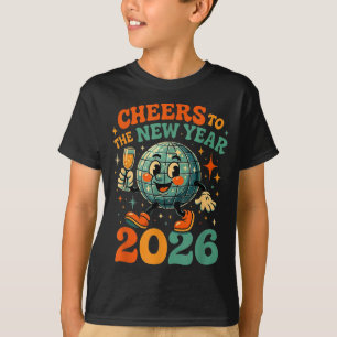 Cheers To The New Year 2026 Retro Disco Gift  T-Shirt