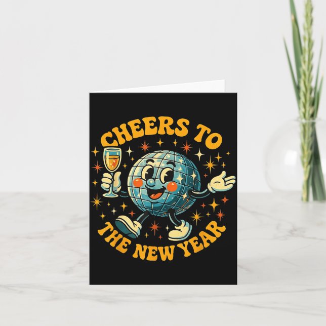 Cheers To The New Year 2026 Retro Party Gift  Card (Front)