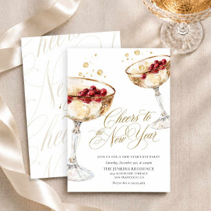 Cheers to the New Year Champagne Party Invitation