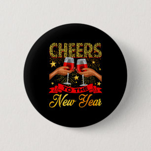 Cheers To The New Year Happy New Year 2026 Wine Bl 6 Cm Round Badge