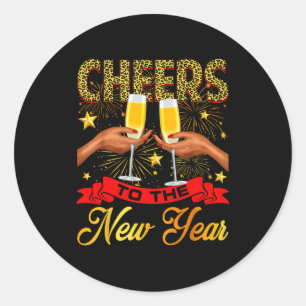 Cheers To The New Year Happy New Year Champagne Bl Classic Round Sticker