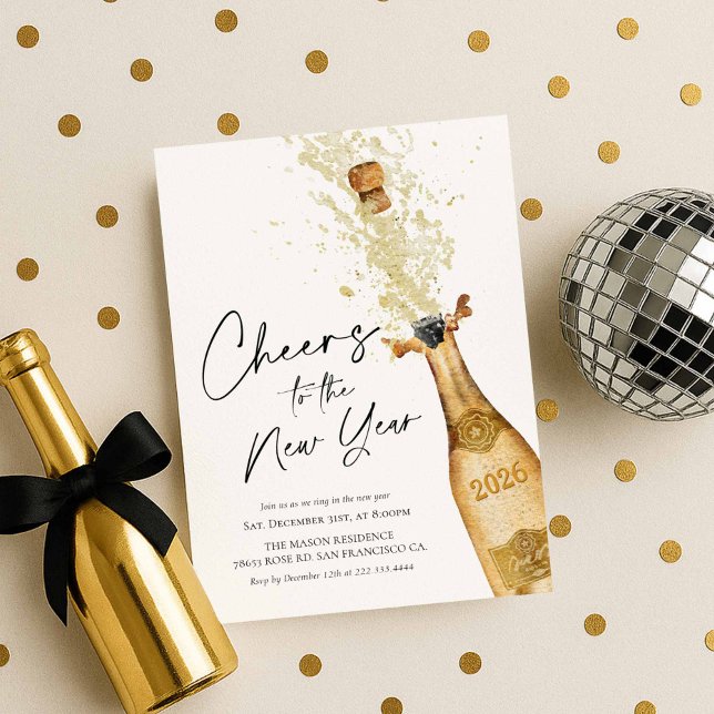 Cheers to the New Year Party Invitation (Cheers to the new year party invitation)