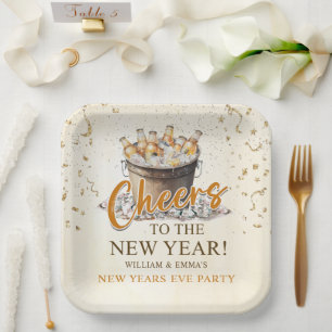  Cheers to the New Year Party  Paper Plate