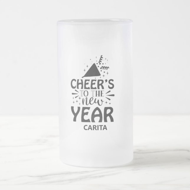 Cheers to the New Year Personalised Frosted Mug (Center)