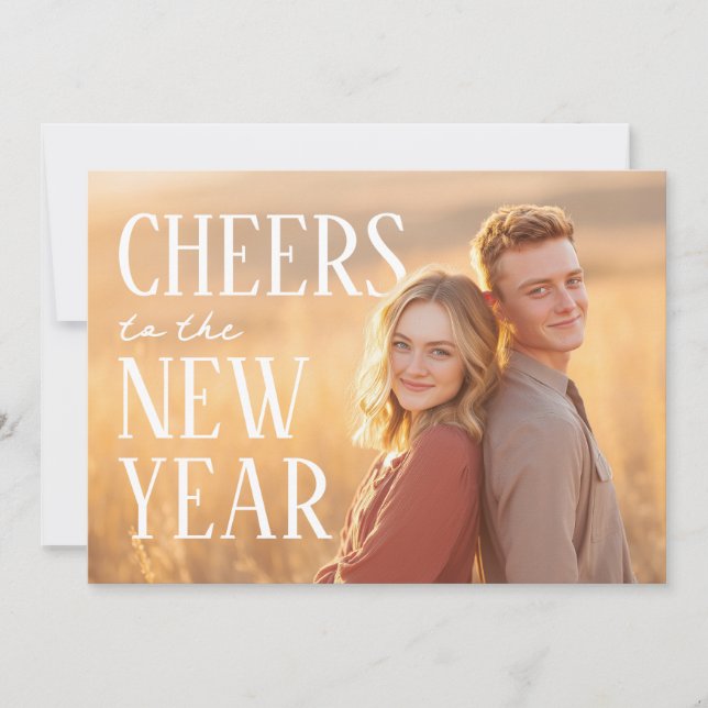 Cheers to the New Year Photo Holiday Card (Front)