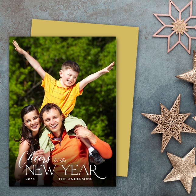 Cheers to the New Year Photo Holiday Card (Creator Uploaded)