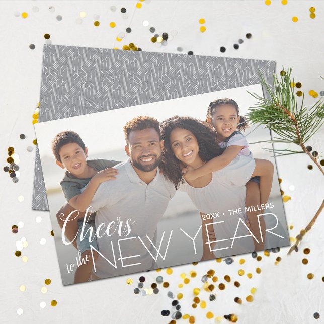 Cheers to the New Year Photo  Holiday Card (Cheers to the New Year Photo Holiday Cards - Order INSTANT DOWNLOAD and/or PRINTED or both!)