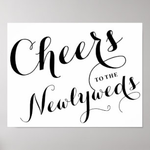Cheers to the Newlyweds   Wedding Poster