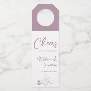 Cheers to the wedding delicate orchids custom bottle tag