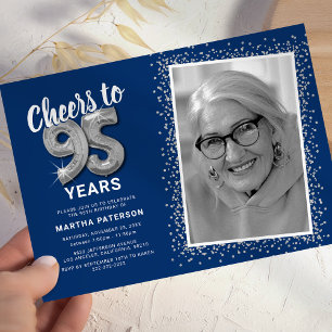 Cheers to The Years 95th Birthday Photo Invitation