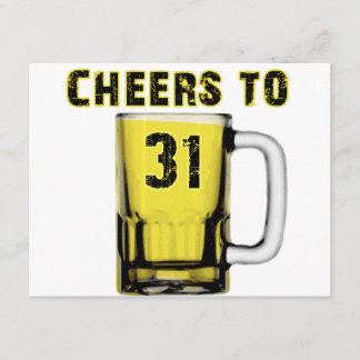 Cheers to Thirty One. Birthday Card