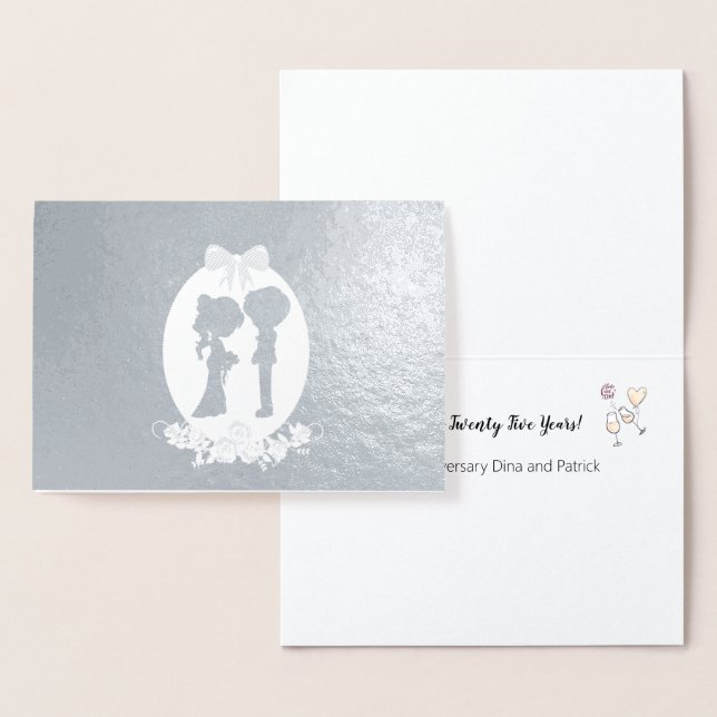 Cheers to Twenty Five Year Silver Anniversary Foil Card (Display)