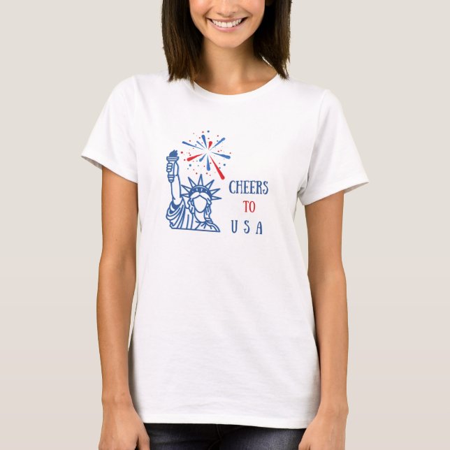 Cheers to USA, 4th of July T-Shirt (Front)