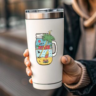 Cheers to Weekends Funny Camping Die-Cut Sticker