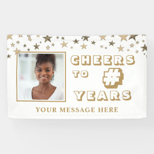 CHEERS TO # YEARS Stars Photo Any Birthday Banner
