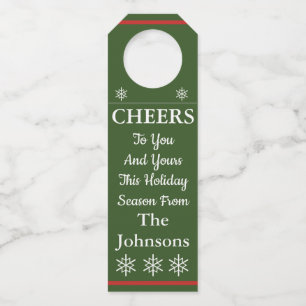 Cheers To You And Yours Holiday Wine Bottle Tag