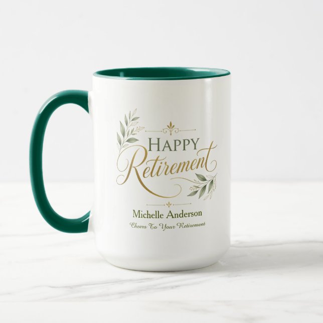 Cheers To Your Retirement Personalised Name Mug (Left)